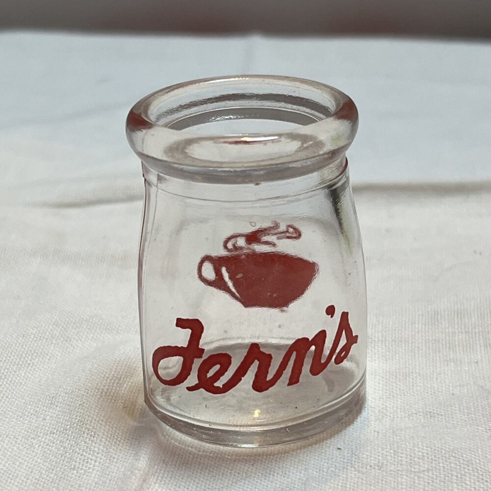 Fern's Restaraunt Creamer, red 3/4 Oz. Weiser, Idaho ID Kitsch Cute